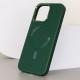 Шкіряний чохол Bonbon Leather Metal Style with MagSafe для Apple iPhone 12 Pro / 12 (6.1") Зелений / Pine green