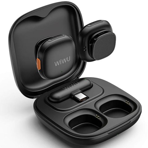 Петличний бездротовий мікрофон WiWU Wi-WM006 AI Adaptive Noise Reduction Type-C Black