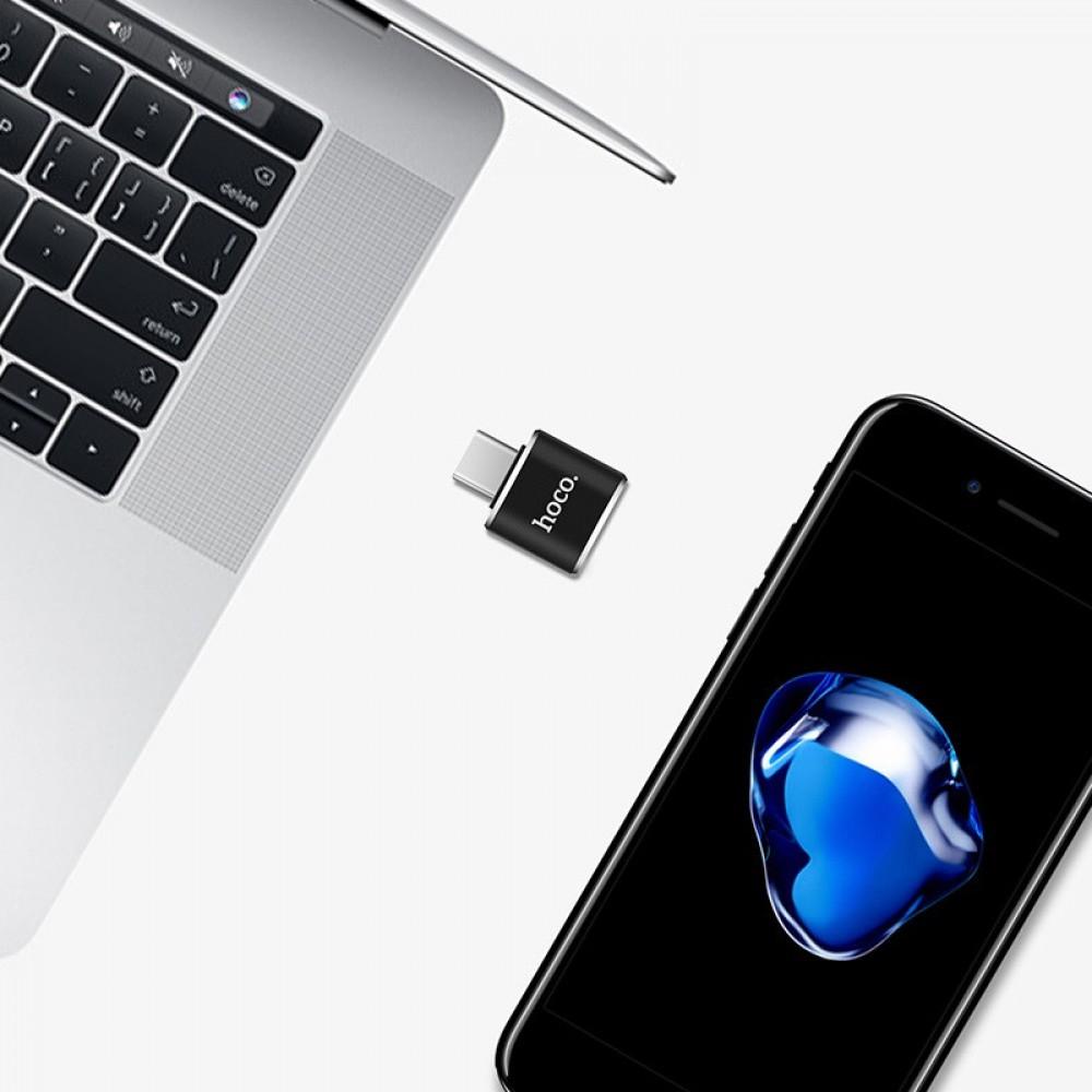 Перехідник Hoco UA5 Type-C to USB Чорний