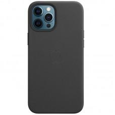 Шкіряний чохол Leather Case (AAA) with MagSafe and Animation для Apple iPhone 12 Pro / 12 (6.1") Black