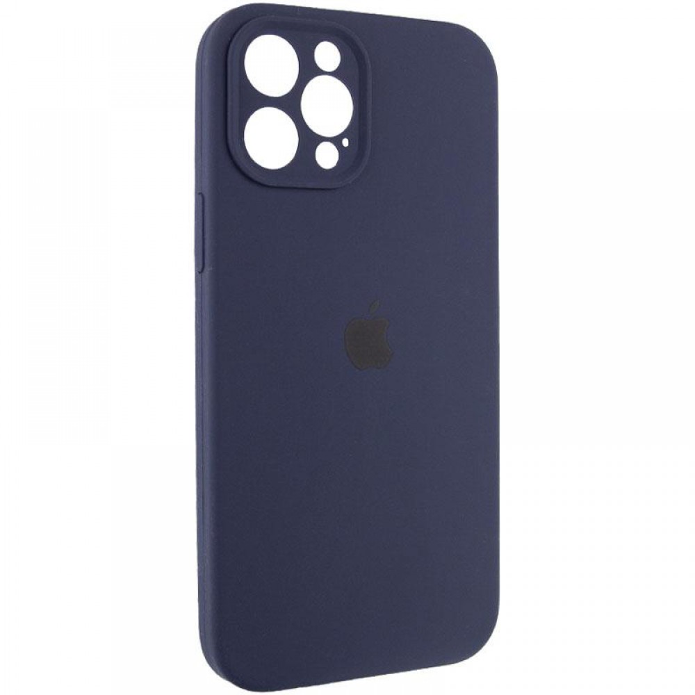 Чохол Silicone Case Full Camera Protective (AA) для Apple iPhone 12 Pro (6.1") Темно-синій / Midnight blue