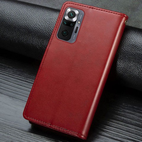 Шкіряний чохол-книжка GETMAN Gallant (PU) для Xiaomi Redmi Note 10 Pro / 10 Pro Max Червоний