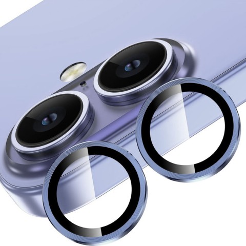 Захисне скло Metal Classic на камеру (у упак.) для Apple iPhone 16 (6.1") / 16 Plus (6.7") Синій / Ultramarine