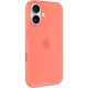 Чохол Silicone case (AAA) with Magsafe and Animation (button) для Apple iPhone 16 Plus (6.7") Tangerine