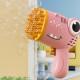 Пістолет для мыльных пузырей Dinosaur Bubble Gun з насадкой на 40 отверстий 50ml Pink