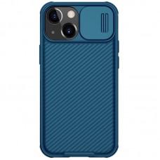 Карбонова накладка Nillkin Camshield (шторка на камеру) для Apple iPhone 13 / 14 (6.1") Синій / Blue