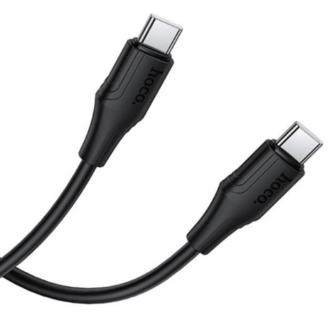 Дата кабель Hoco X124 Bien silicone Type-C to Type-C 60W (1m) Black
