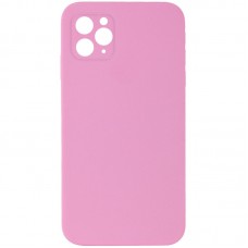 Silicone Case Square Full Camera Protective (AA) NOLOGO для Apple iPhone 11 Pro (5.8") Рожевий / Light pink