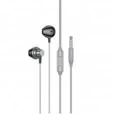 Стерео Навушники Hoco M125 Smart metal universal (3.5mm/1.2m) Metal gray