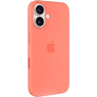 Чохол Silicone case (AAA) with Magsafe and Animation (button) для Apple iPhone 16 (6.1") Tangerine