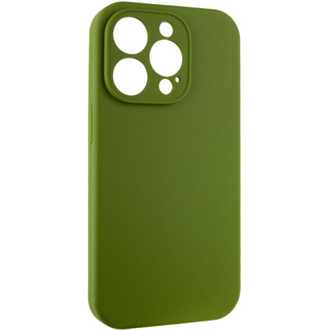 Чохол Silicone Case Full Camera Protective (AA) NO LOGO для Apple iPhone 15 Pro (6.1") Зелений / Dark Olive