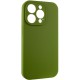 Чохол Silicone Case Full Camera Protective (AA) NO LOGO для Apple iPhone 15 Pro (6.1") Зелений / Dark Olive