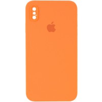 Чохол Silicone Case Square Full Camera Protective (AA) для Apple iPhone XS Max (6.5") Помаранчевий / Papaya