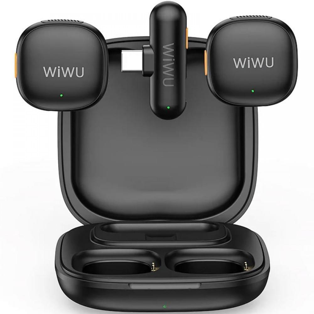 Петличний бездротовий мікрофон WiWU Wi-WM006 AI Adaptive Noise Reduction Type-C Black