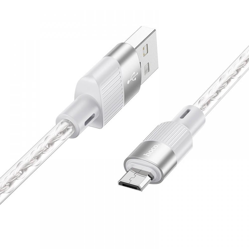 Дата кабель Hoco X99 Crystal Junction USB to MicroUSB (1m) Gray