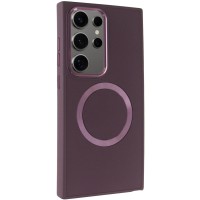 TPU чохол Bonbon Metal Style with MagSafe для Samsung Galaxy S24 Ultra Бордовий / Plum