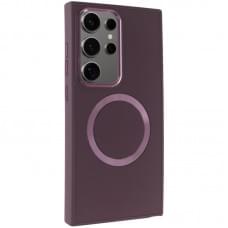 TPU чохол Bonbon Metal Style with MagSafe для Samsung Galaxy S24 Ultra Бордовий / Plum