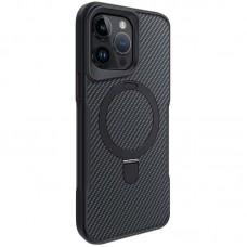 TPU+PC чохол Metal Buttons with MagSafe Carbon Ring для Apple iPhone 14 Pro (6.1") Чорний
