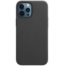 Шкіряний чохол Leather Case (AAA) with MagSafe and Animation для Apple iPhone 12 Pro / 12 (6.1") Black
