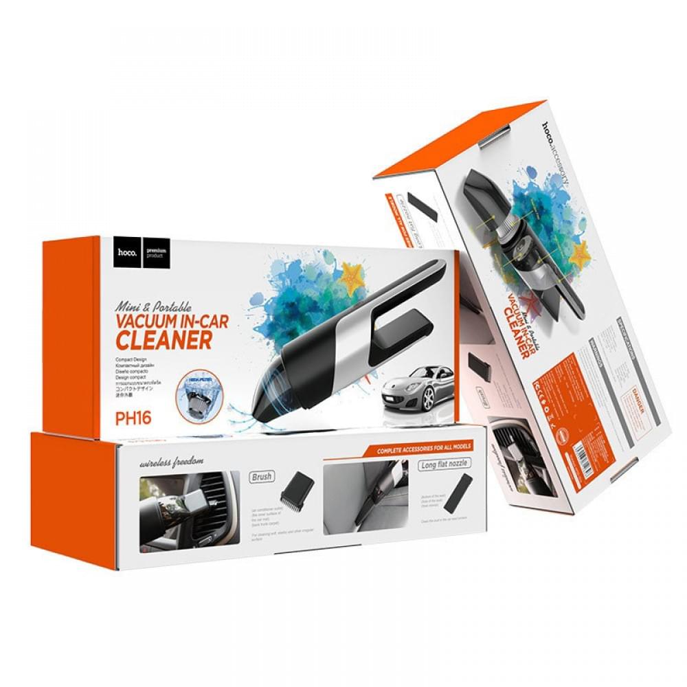 Портативний пилосос Hoco PH16 Azure portable car vacuum cleaner Black / Silver