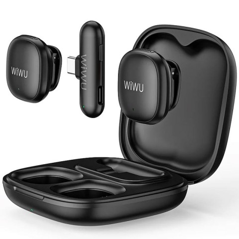 Петличний бездротовий мікрофон WiWU Wi-WM006 AI Adaptive Noise Reduction Type-C Black