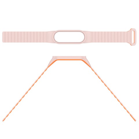 Ремінець Dual-color Magnetic для Xiaomi Mi Band 7/6/5/4/3 Light Pink / Orange