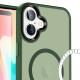 TPU+PC чохол Metal Buttons with MagSafe Colorful для Apple iPhone 16 Plus (6.7") Зелений