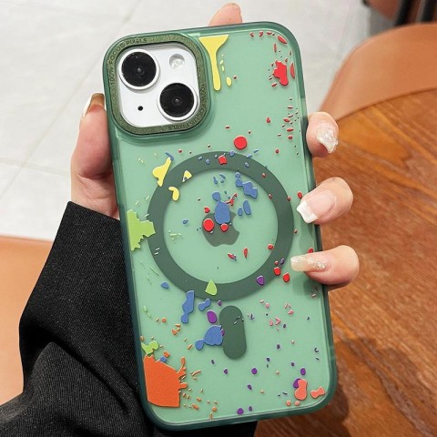 Чохол TPU+PC Flush with MagSafe для Apple iPhone 15 (6.1") Dark green