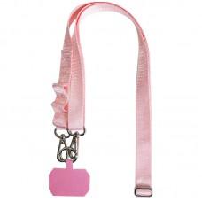 Шнурок широкий з двумя креплениями (2см) 140см Pink