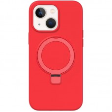 Чохол Silicone Case Full Protective NO LOGO with Ring для Apple iPhone 13 / 14 (6.1") Red