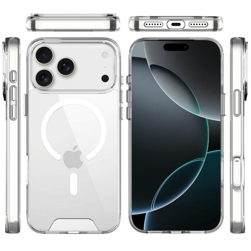 Чохол TPU Space Case with MagSafe для Apple iPhone 17 Pro (6.3") Прозорий
