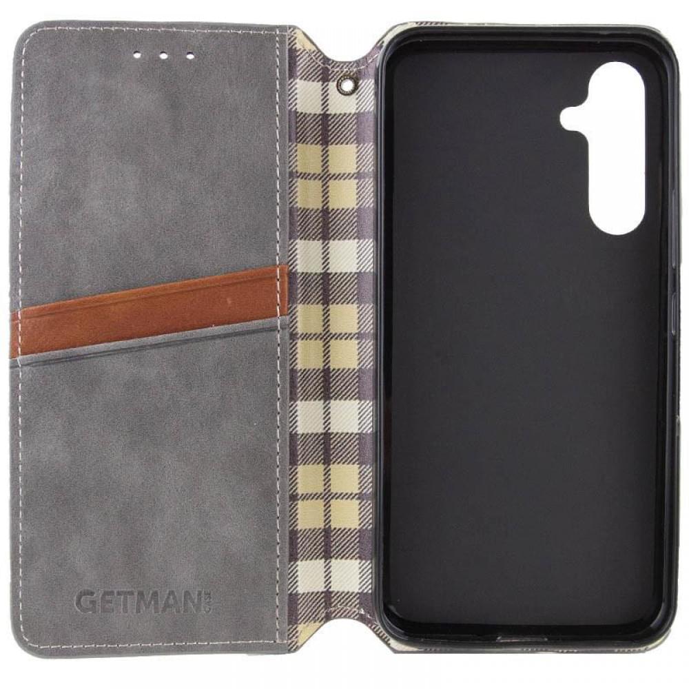 Шкіряний чохол-книжка GETMAN Cubic (PU) для Samsung Galaxy A37 5G Сірий