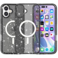 Чохол TPU Galaxy Sparkle (MagFit) для Apple iPhone 16 Plus (6.7") Black+Glitter
