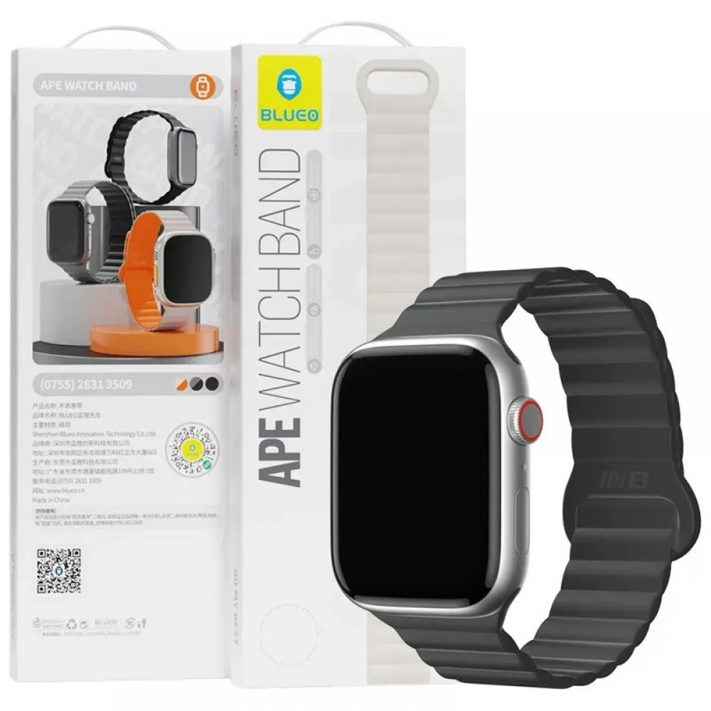 Ремінець BlueO Magnetic Silicone для Apple Watch 42(ser.1-3)/44/45/46/49mm Black