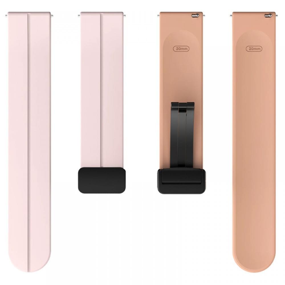 Силіконовий ремінець Classy для Smart Watch 20mm Pink / Beige