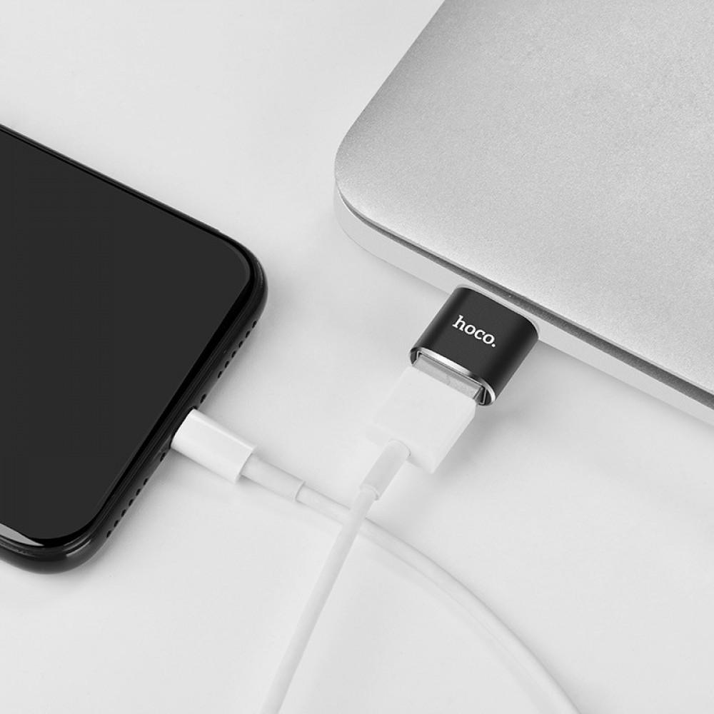 Перехідник Hoco UA5 Type-C to USB Чорний