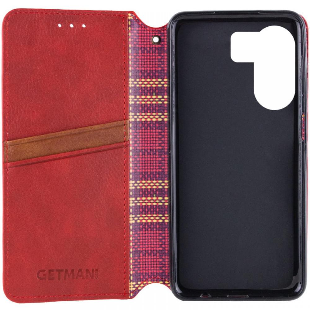 Шкіряний чохол-книжка GETMAN Cubic (PU) для Xiaomi Redmi 13C / Poco C65 Червоний