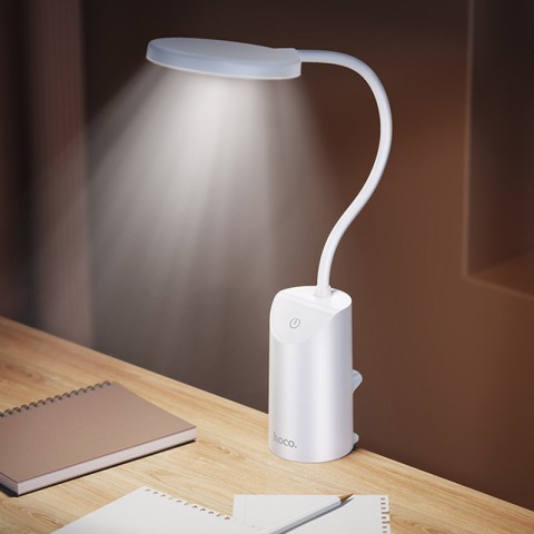 Настільна LED лампа Hoco HX10 Clip table lamp (1200mAh) White