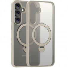 TPU+PC чохол MagSafe Colorful HQ Ring для Samsung Galaxy S25 Light Grey