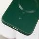 Шкіряний чохол Bonbon Leather Metal Style with MagSafe для Apple iPhone 12 Pro / 12 (6.1") Зелений / Pine green