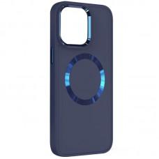 TPU чохол Bonbon Metal Style with MagSafe для Apple iPhone 14 (6.1") Синій / Cosmos Blue