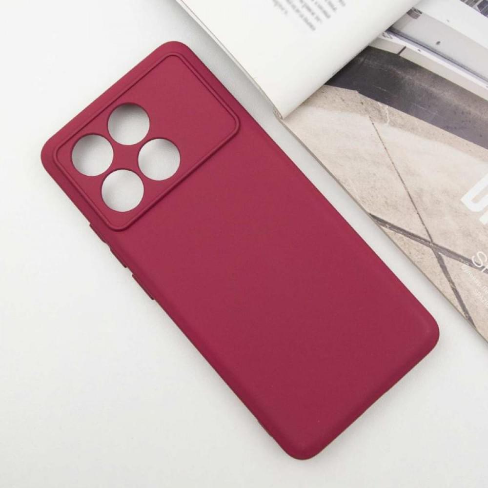 Чохол TPU GETMAN Liquid Silk Full Camera для Xiaomi Poco X6 Pro Бордовий / Marsala