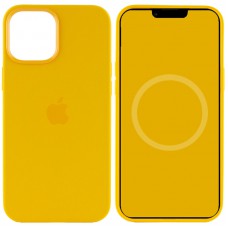 Чохол Silicone case (AAA) full with Magsafe and Animation для Apple iPhone 12 Pro / 12 (6.1") Жовтий / Sunflower