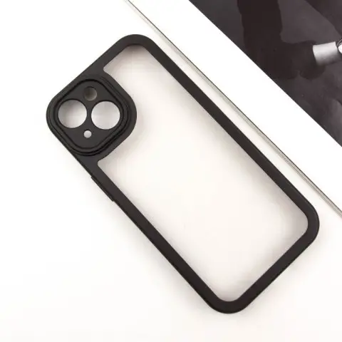 TPU чохол Transparent + Colour 1,5mm для Apple iPhone 14 (6.1") Black