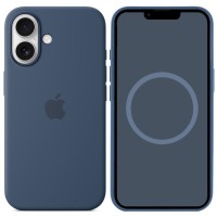 Чохол Silicone case (AAA) with Magsafe and Animation для Apple iPhone 16 (6.1") Denim
