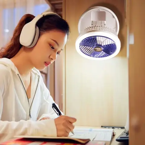 Настольный складной вентилятор Folding Fan 2in1 with Night Light
