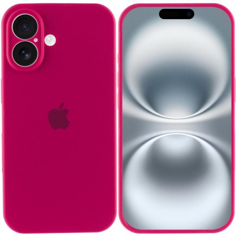 Чохол Silicone Case Full Camera Protective (AA) для Apple iPhone 16 Plus (6.7") Червоний / Rose Red