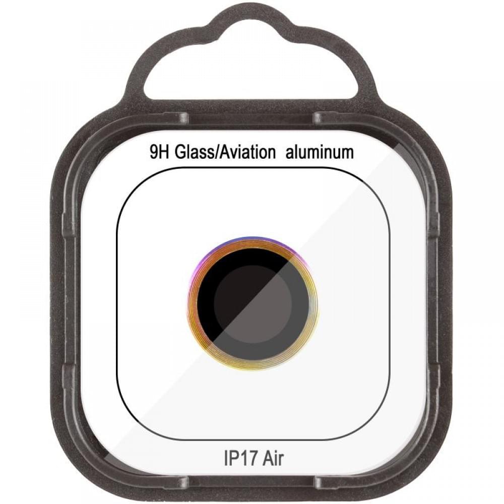 Захисне скло Metal Classic на камеру (у упак.) для Apple iPhone 17 Air (6.5") Бузковий / Rainbow