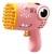 Пістолет для мыльных пузырей Dinosaur Bubble Gun з насадкой на 40 отверстий 50ml Pink