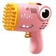 Пістолет для мыльных пузырей Dinosaur Bubble Gun з насадкой на 40 отверстий 50ml Pink